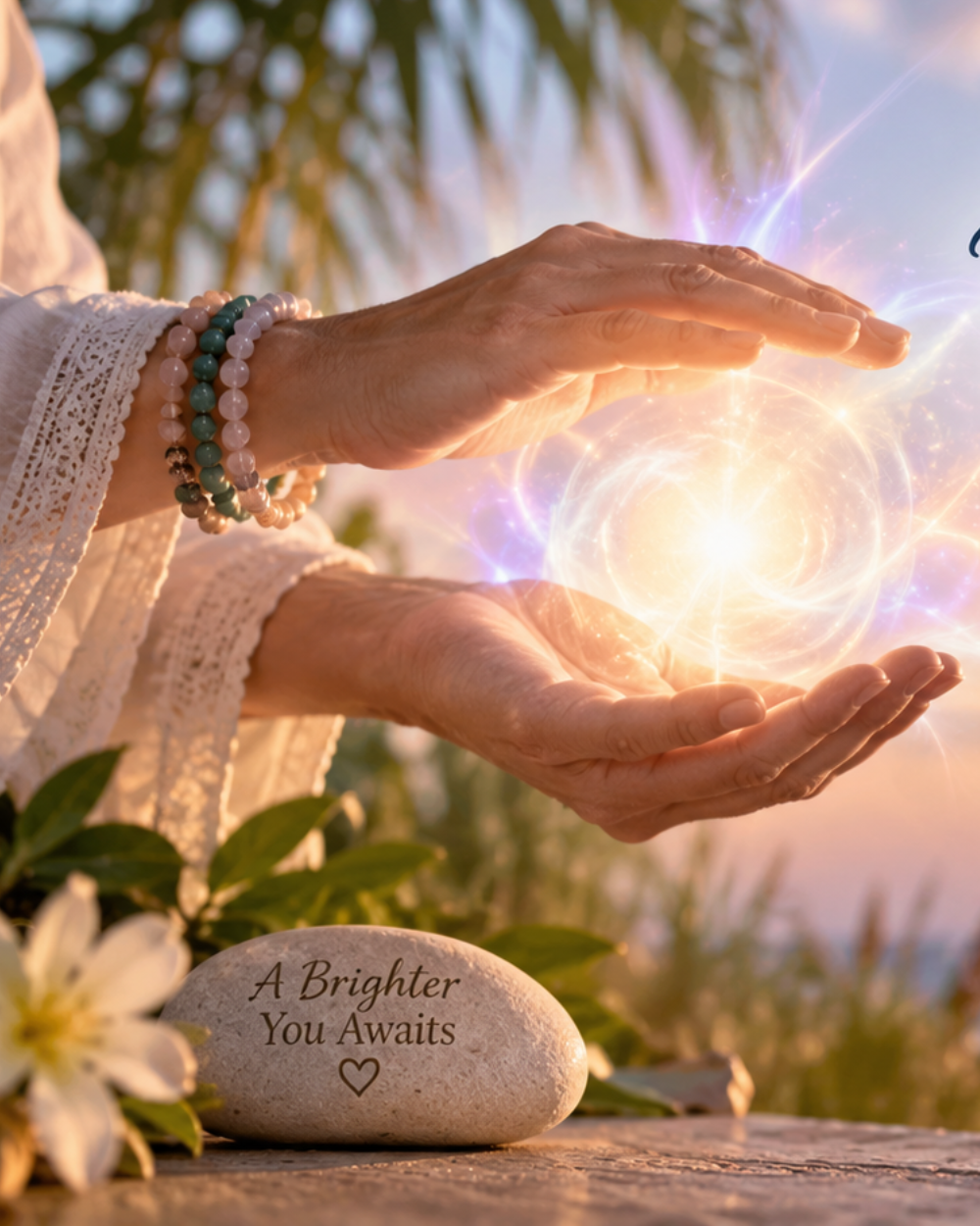 Healing hands holding ball of energy for energy healing